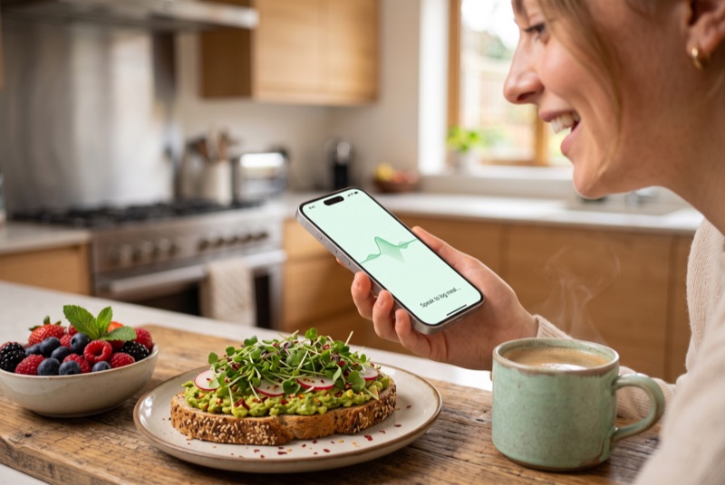 Logging a meal with voice entry